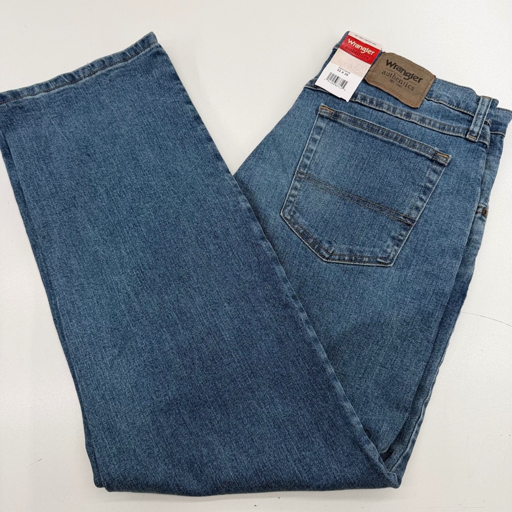 Wrangler Authentics Mens Regular Fit Straight Leg Jeans 33x29 Blue 10ZM100VB